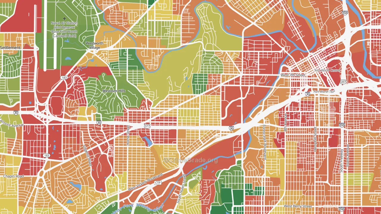 76107, TX Map of Theft Rates