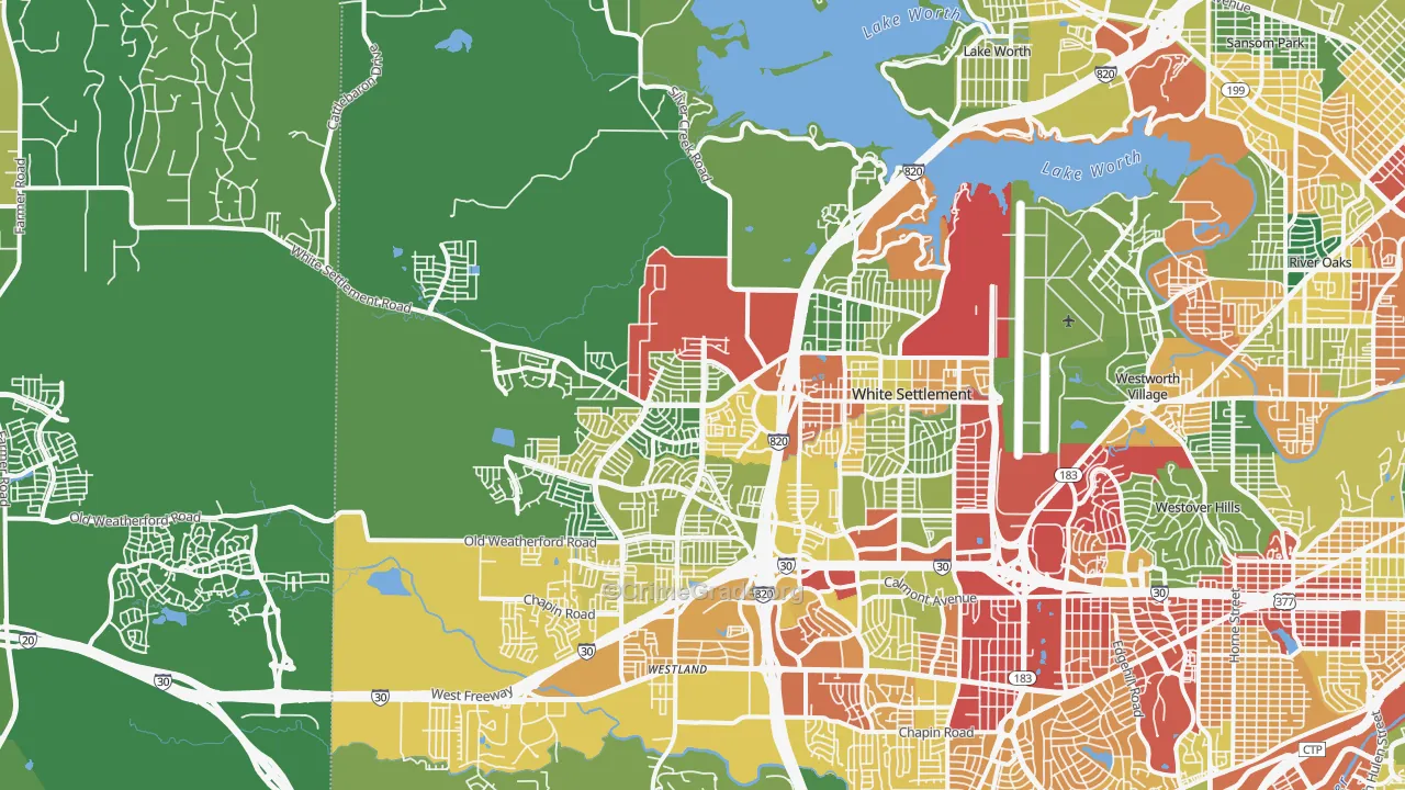 76108, TX Map of Theft Rates