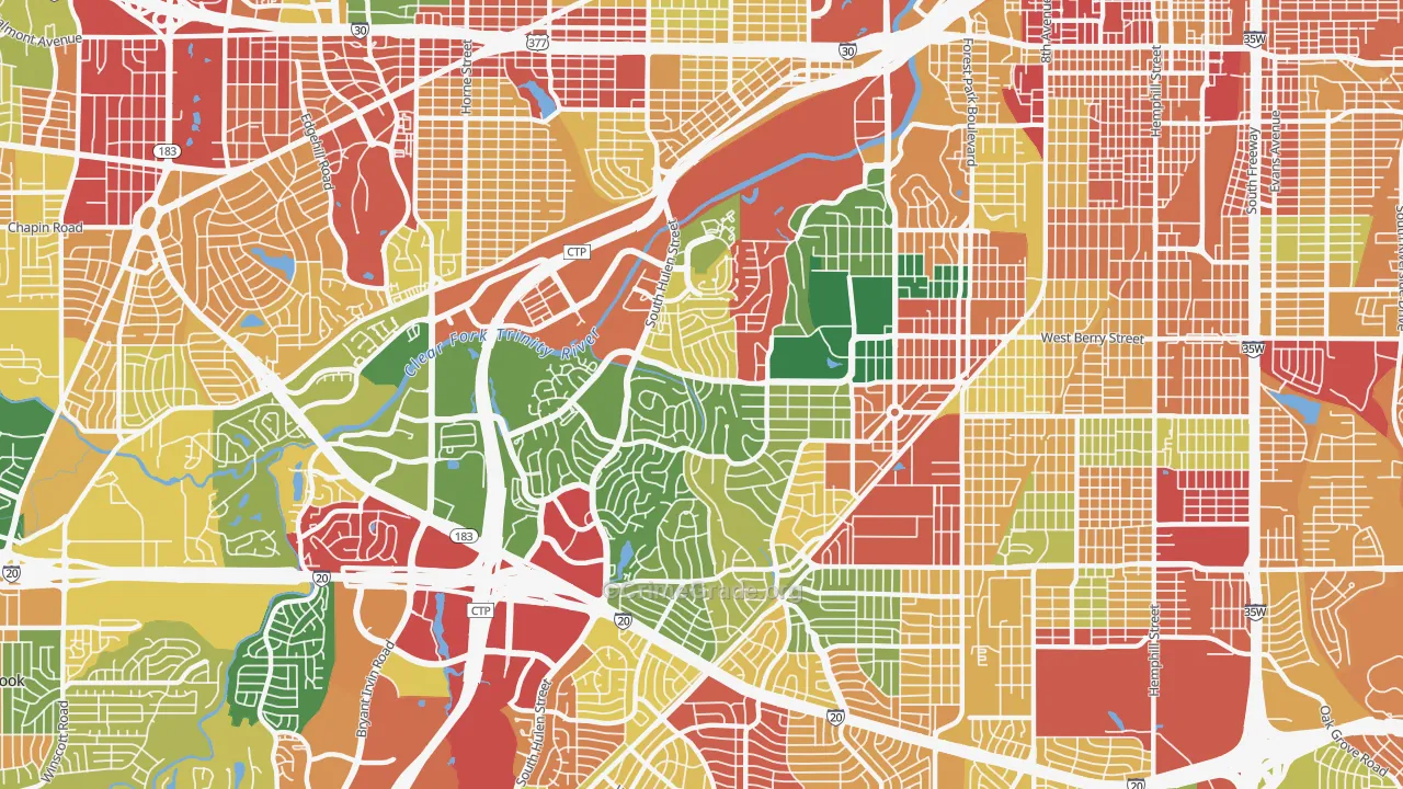 76109, TX Map of Theft Rates