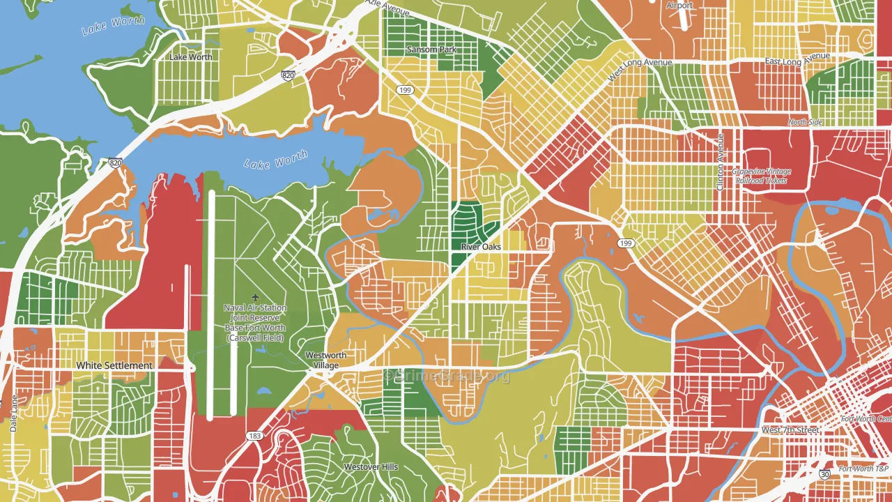 76114, TX Map of Theft Rates