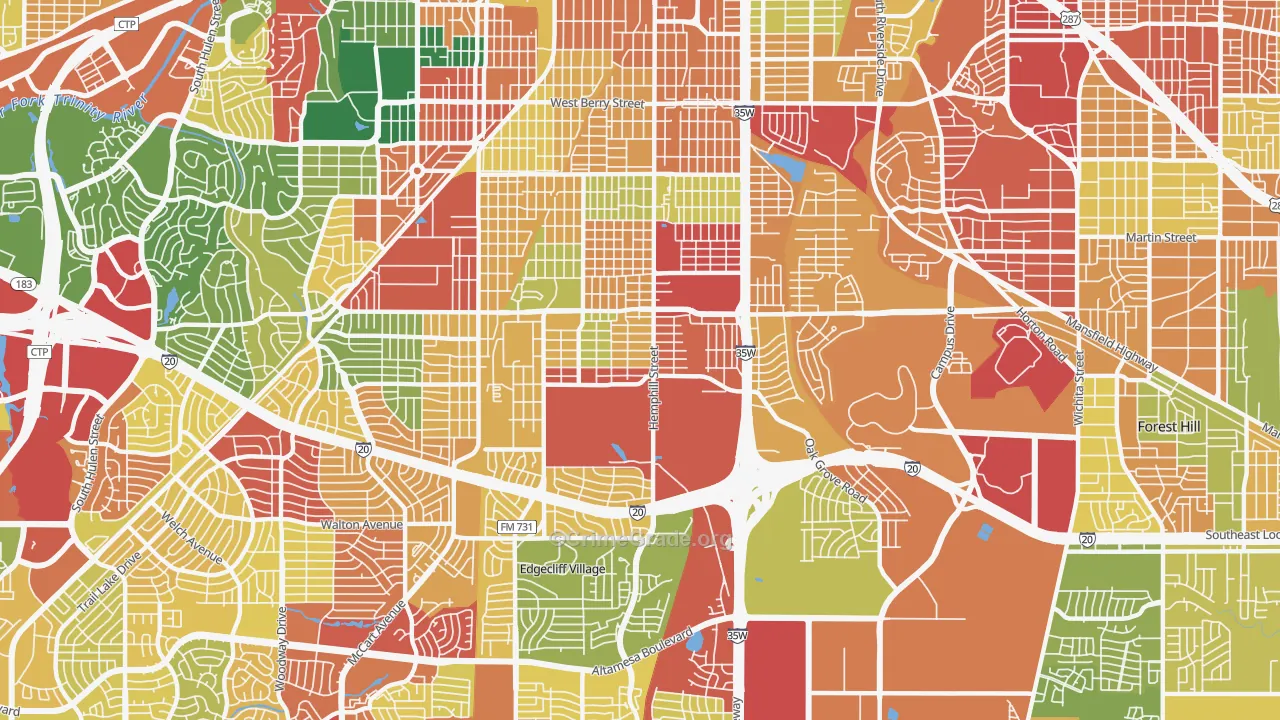76115, TX Map of Theft Rates