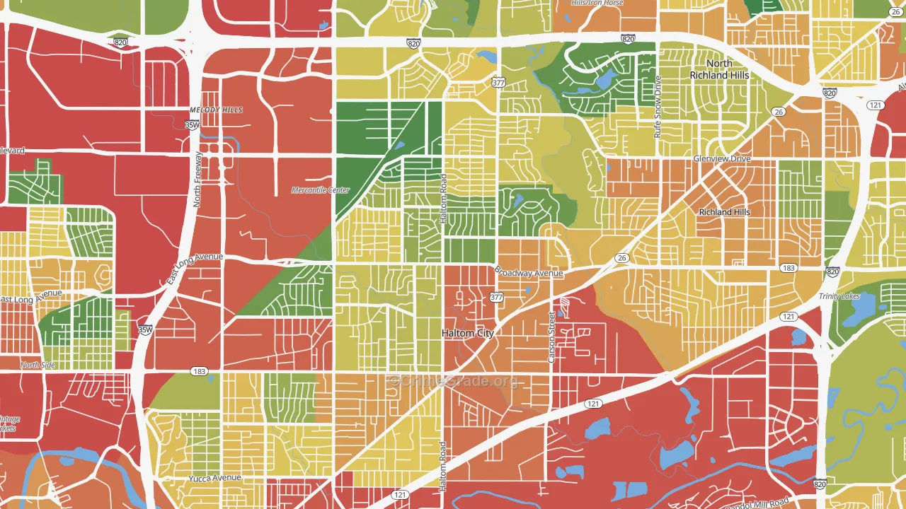 76117, TX Map of Theft Rates