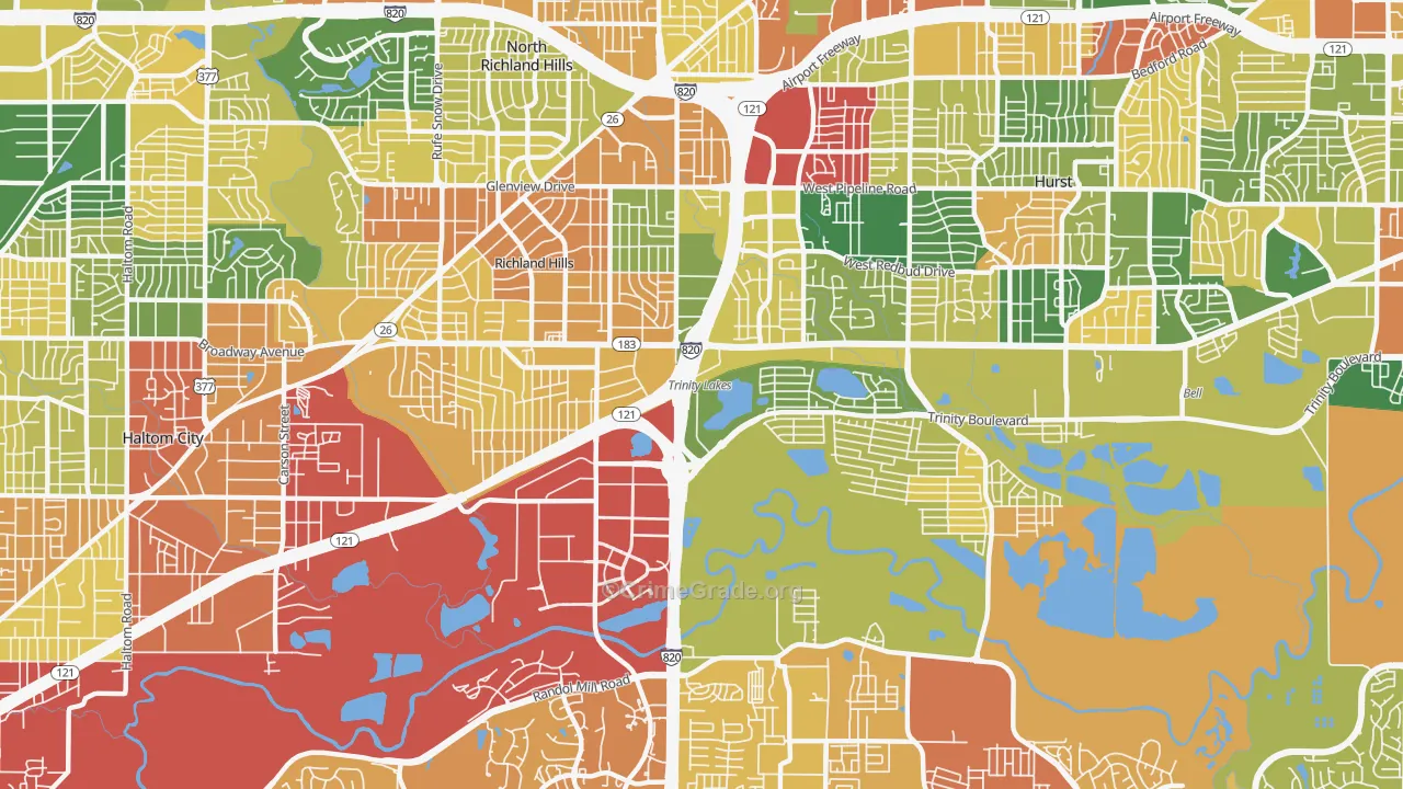 76118, TX Map of Theft Rates