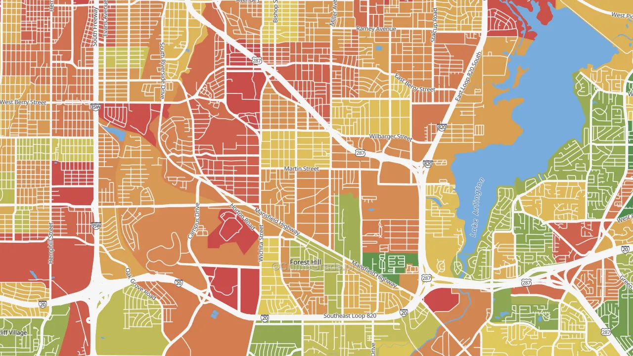 76119, TX Map of Theft Rates