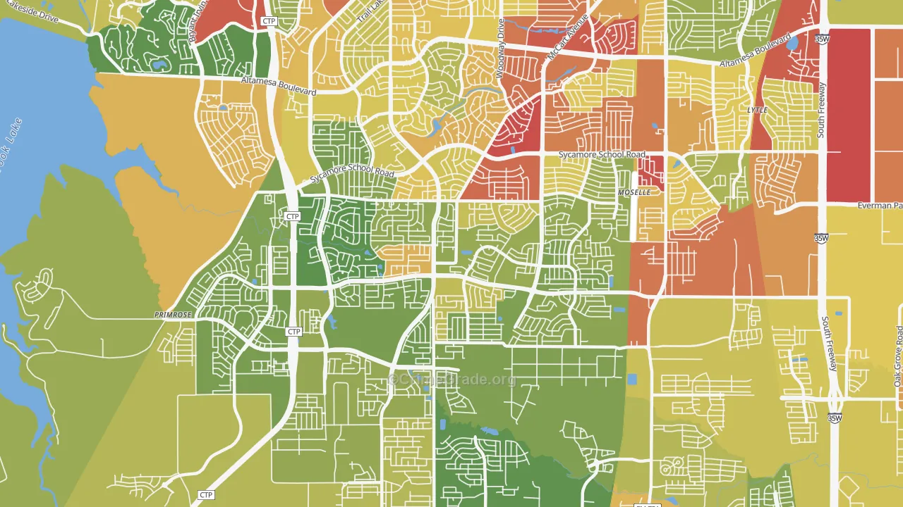 76123, TX Map of Theft Rates