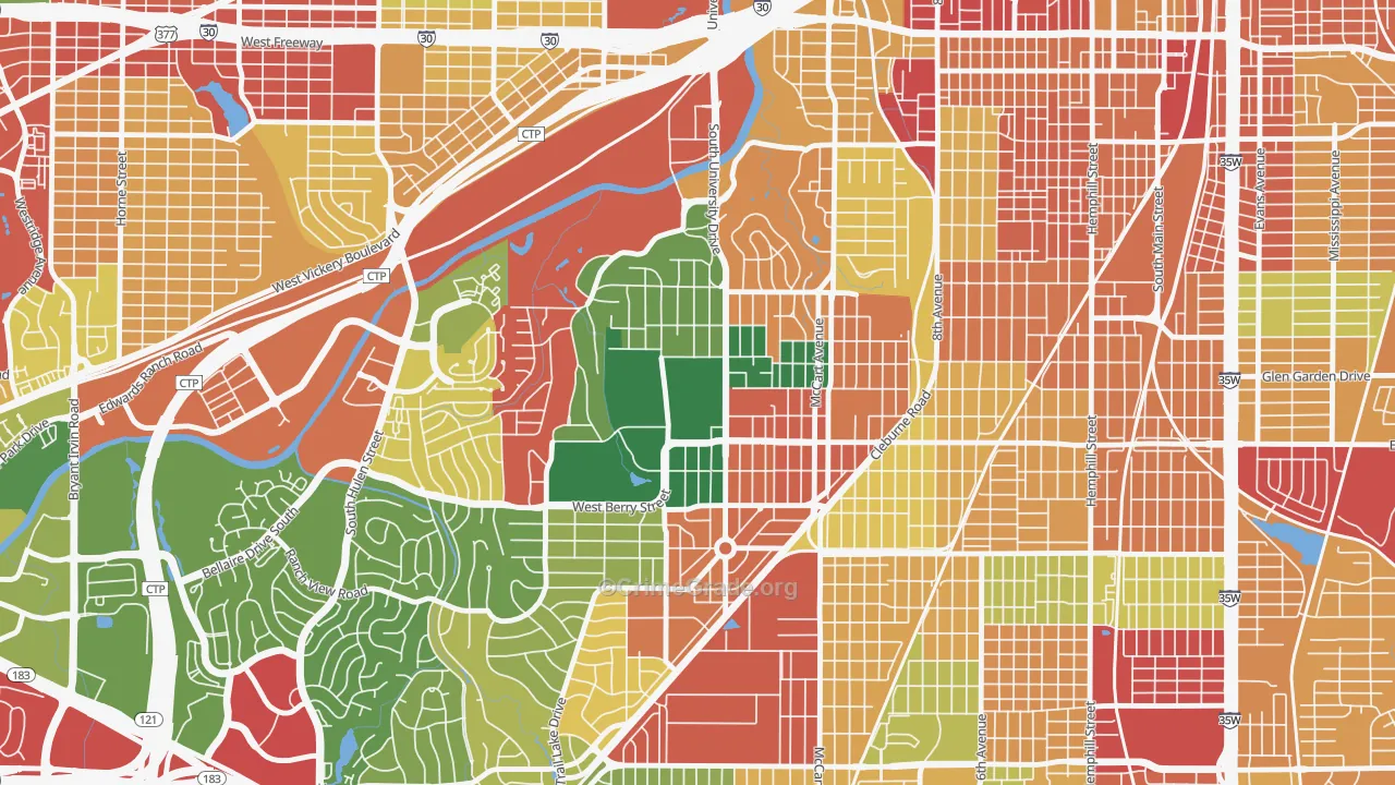 76129, TX Map of Theft Rates