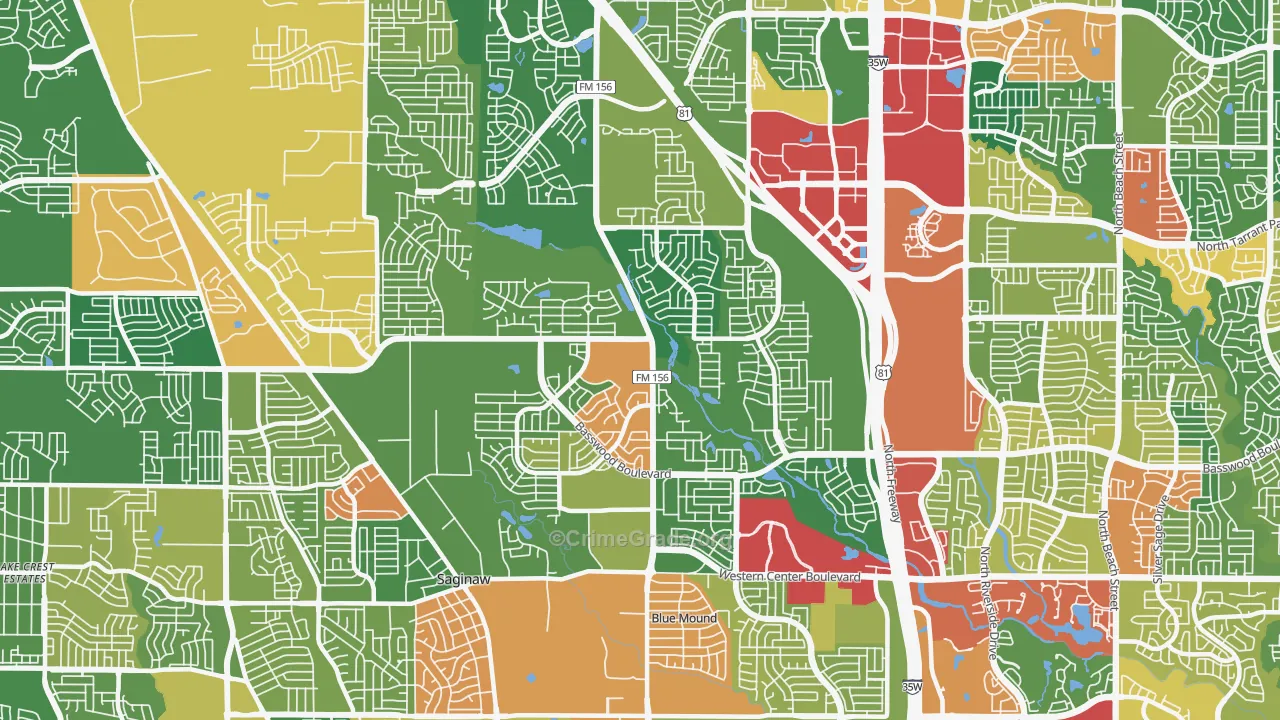 76131, TX Map of Theft Rates