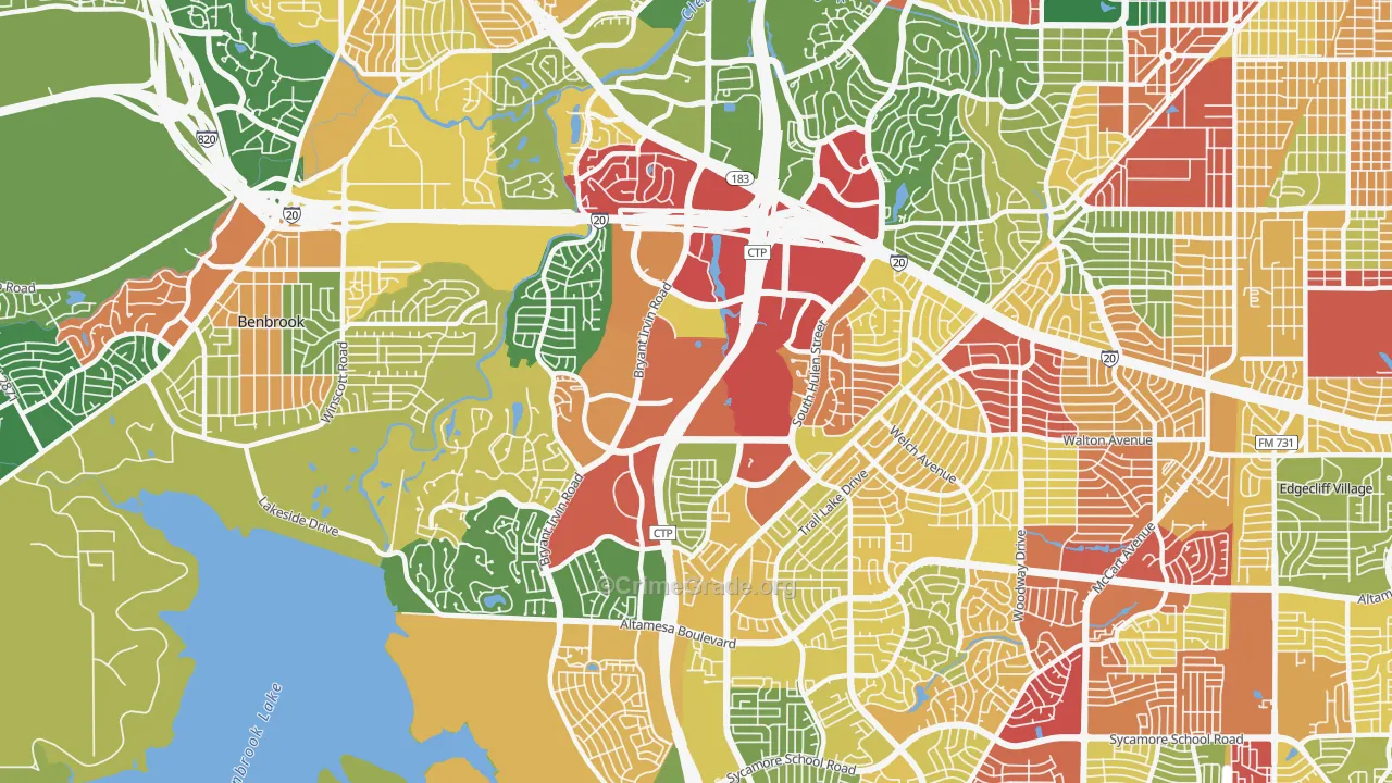 76132, TX Map of Theft Rates