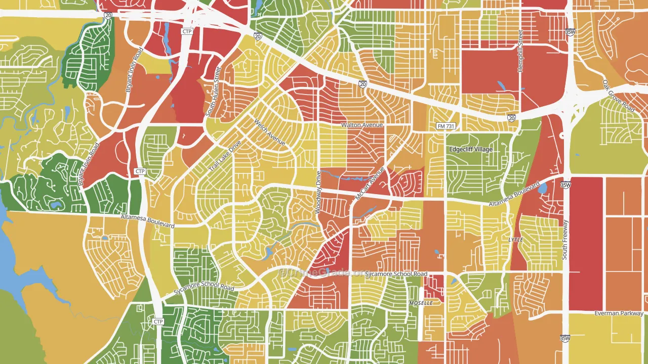 76133, TX Map of Theft Rates