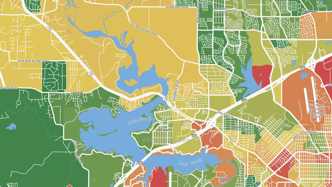 76135, TX Map of Theft Rates