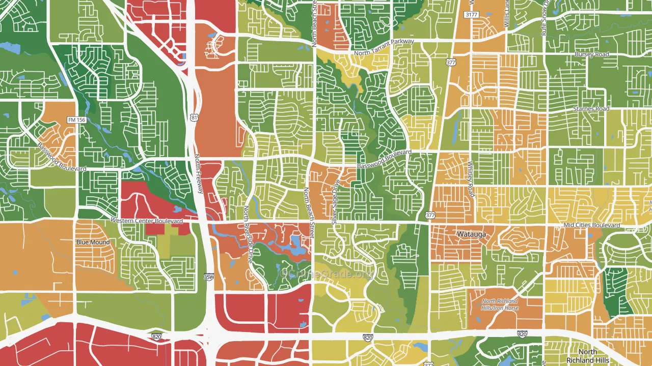 76137, TX Map of Theft Rates