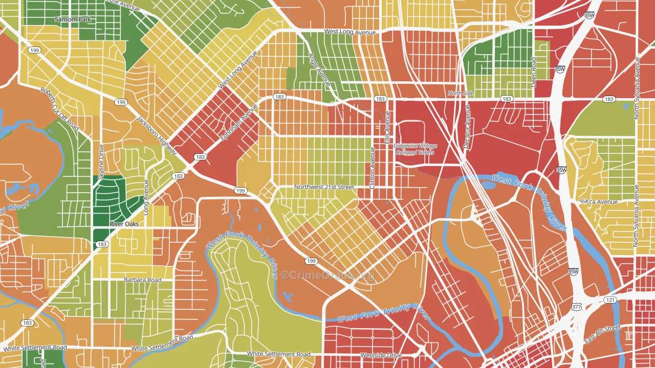 76164, TX Map of Theft Rates