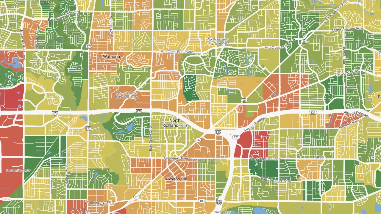 76180, TX Map of Theft Rates