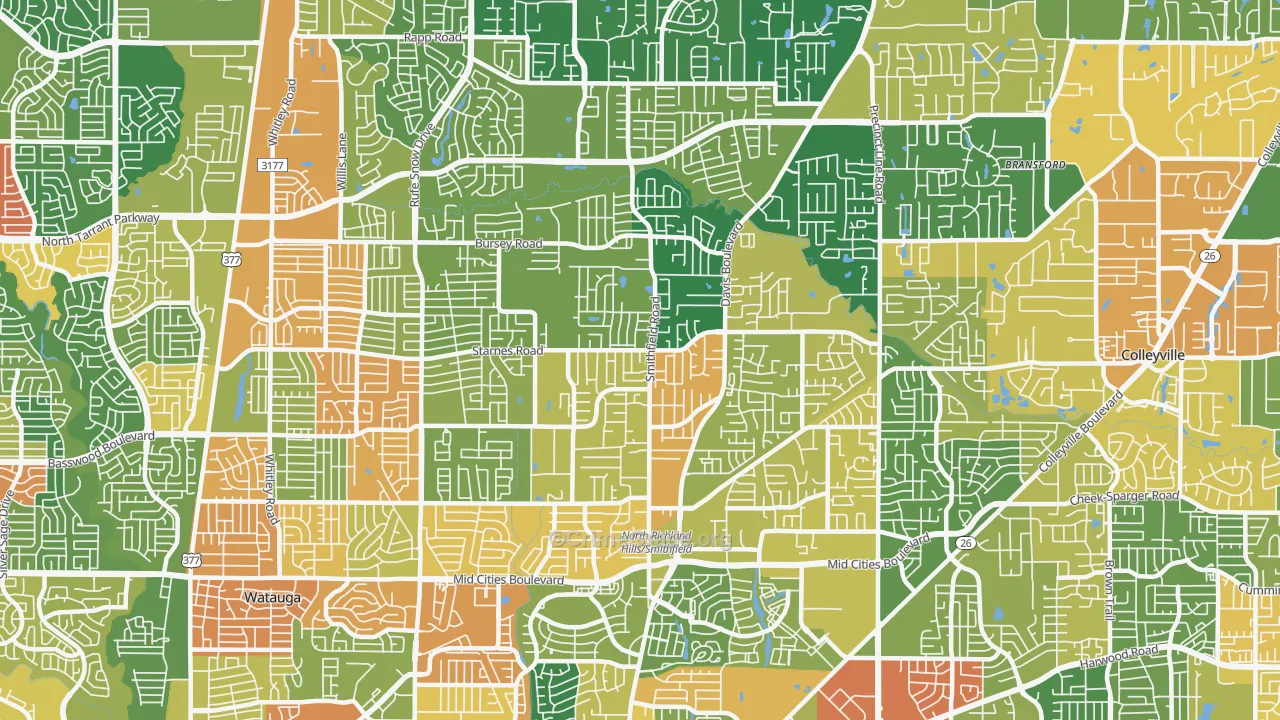 76182, TX Map of Theft Rates