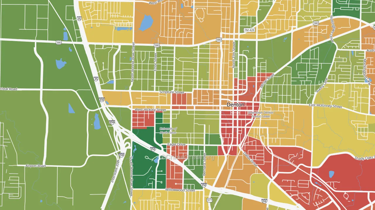 76201, TX Map of Theft Rates