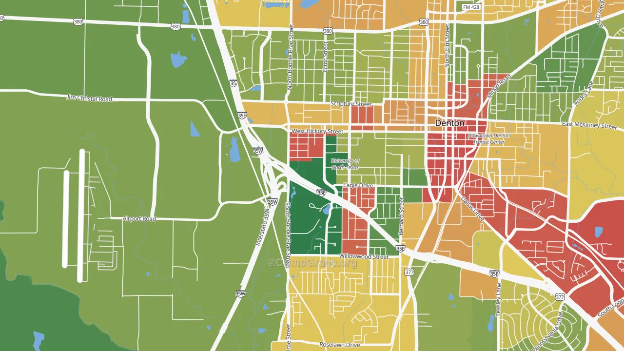 76203, TX Map of Theft Rates