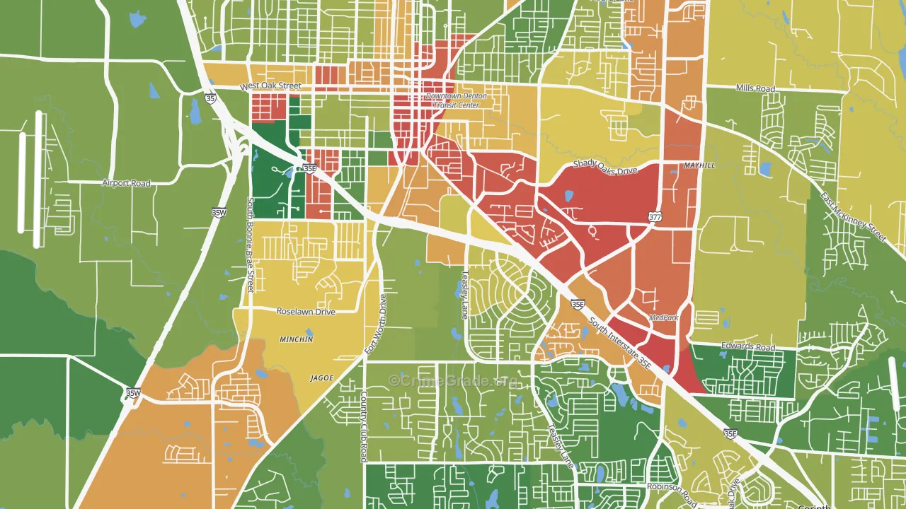 76205, TX Map of Theft Rates