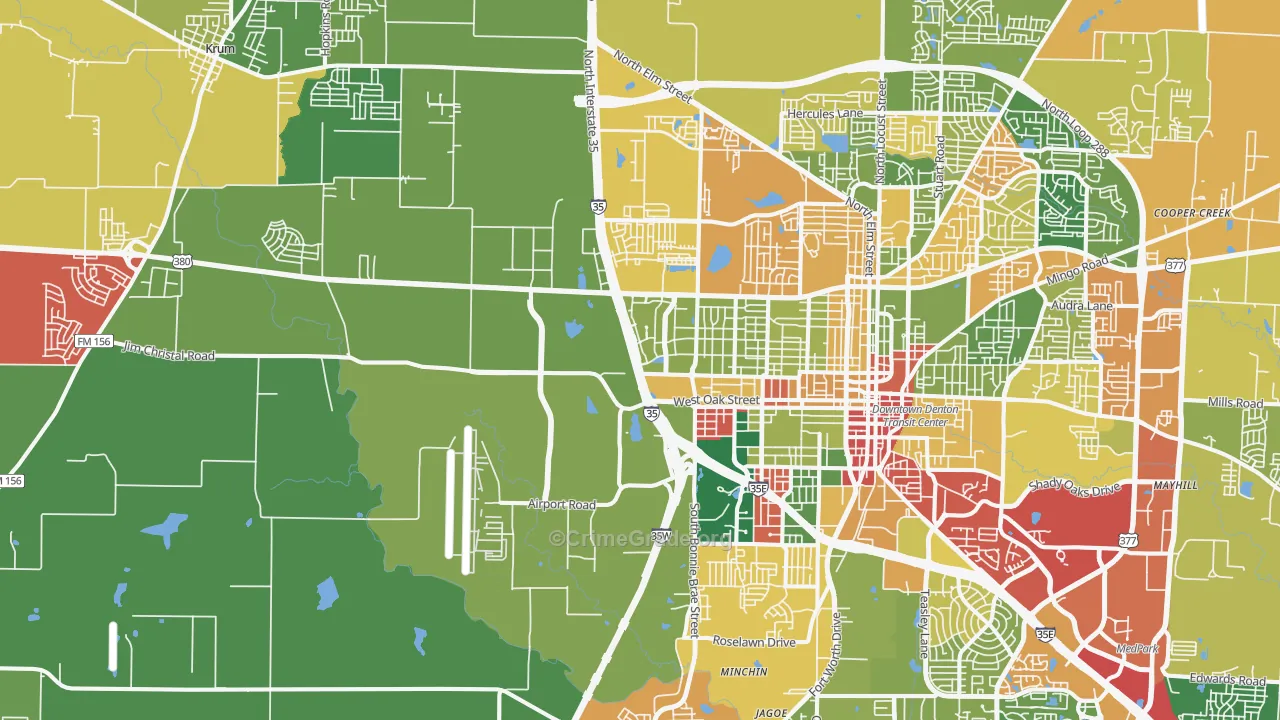 76207, TX Map of Theft Rates