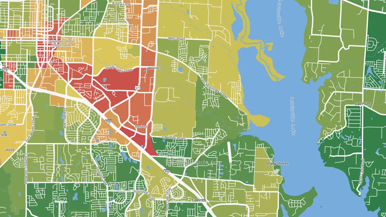 76208, TX Map of Theft Rates
