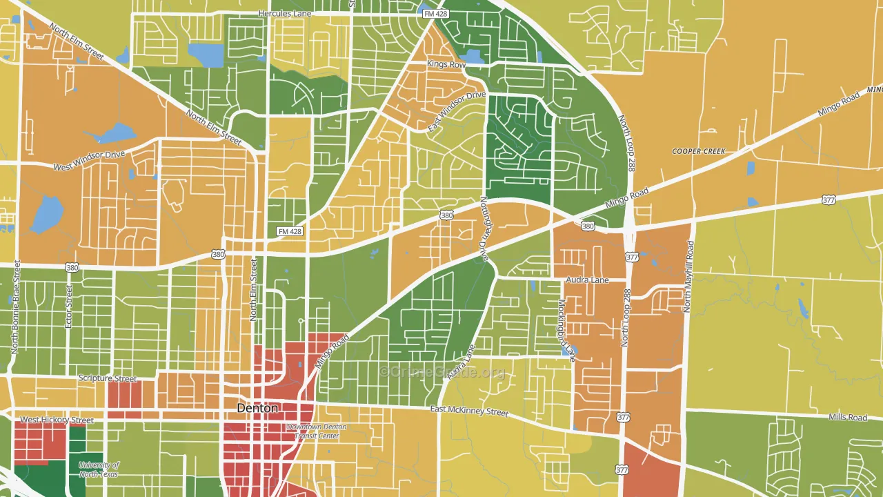 76209, TX Map of Theft Rates