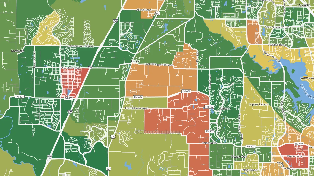 76226, TX Map of Theft Rates