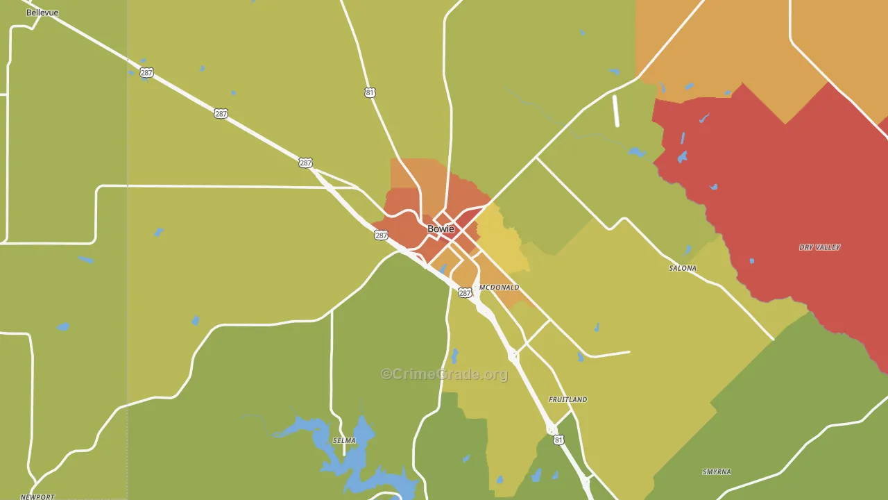 76230, TX Map of Theft Rates