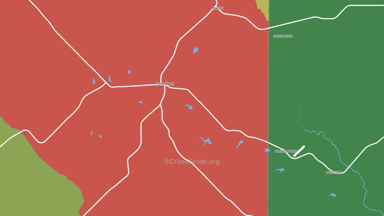 76239, TX Map of Theft Rates