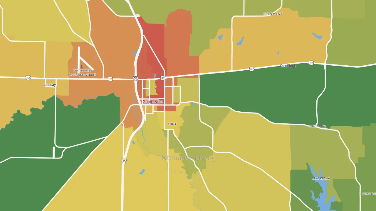 76240, TX Map of Theft Rates