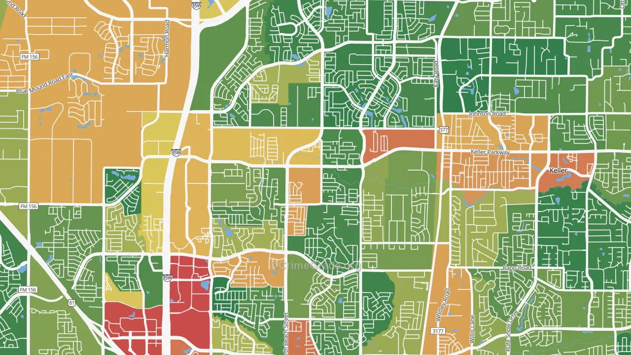 76244, TX Map of Theft Rates