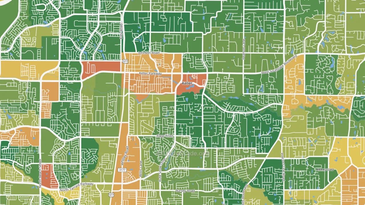 76248, TX Map of Theft Rates