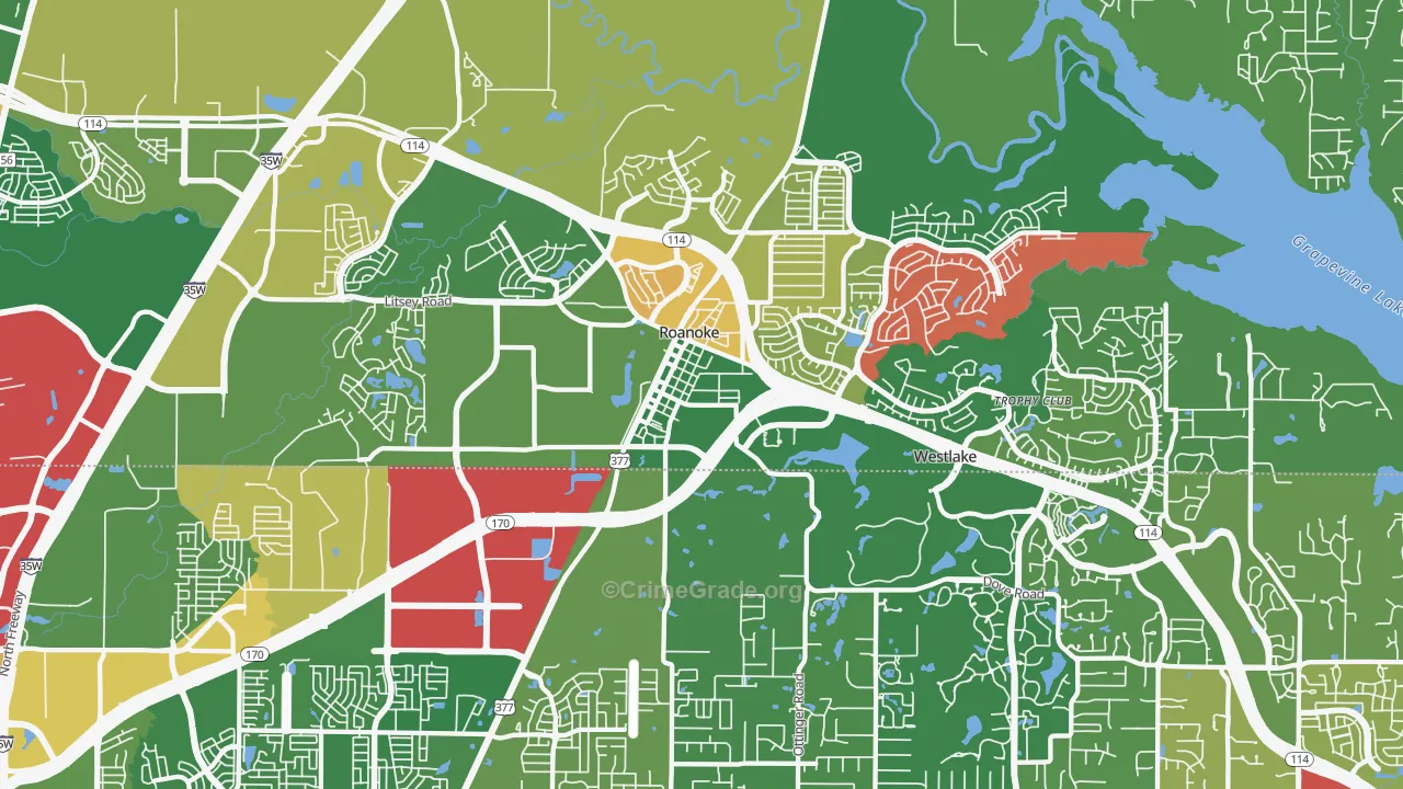 76262, TX Map of Theft Rates