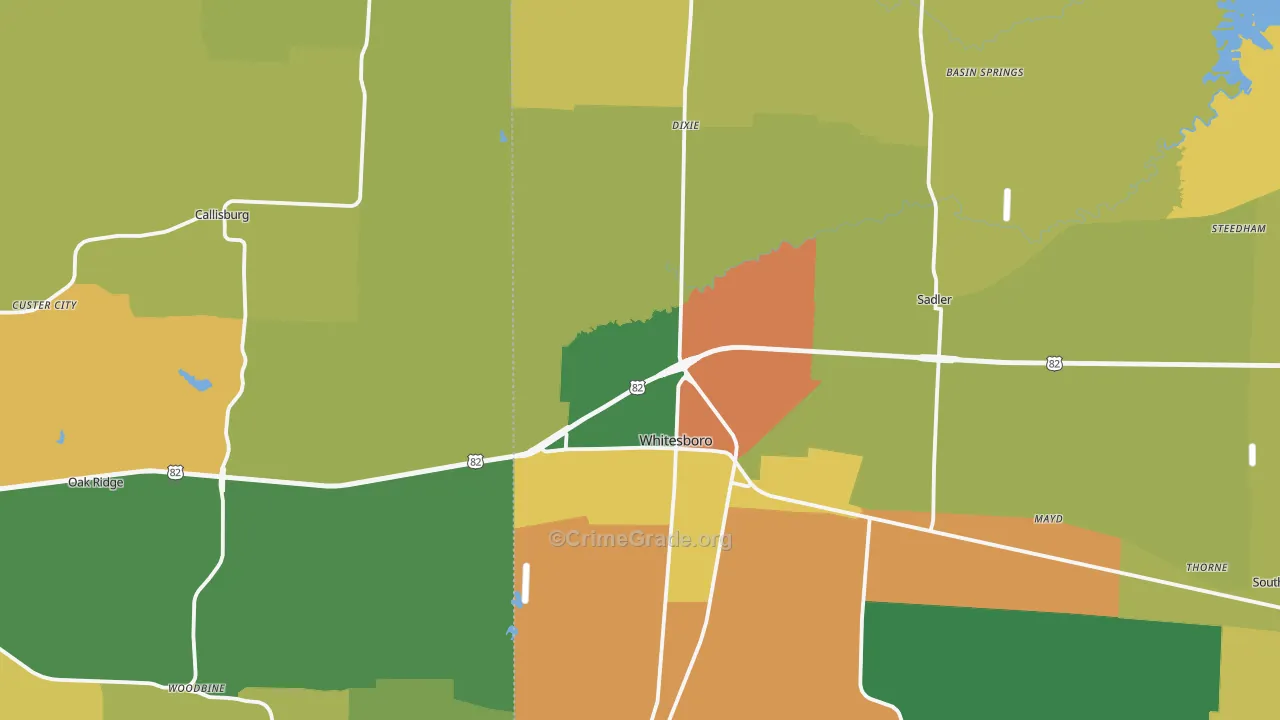 76273, TX Map of Theft Rates