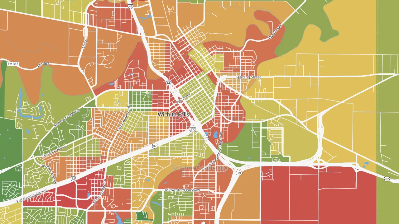 76301, TX Map of Theft Rates