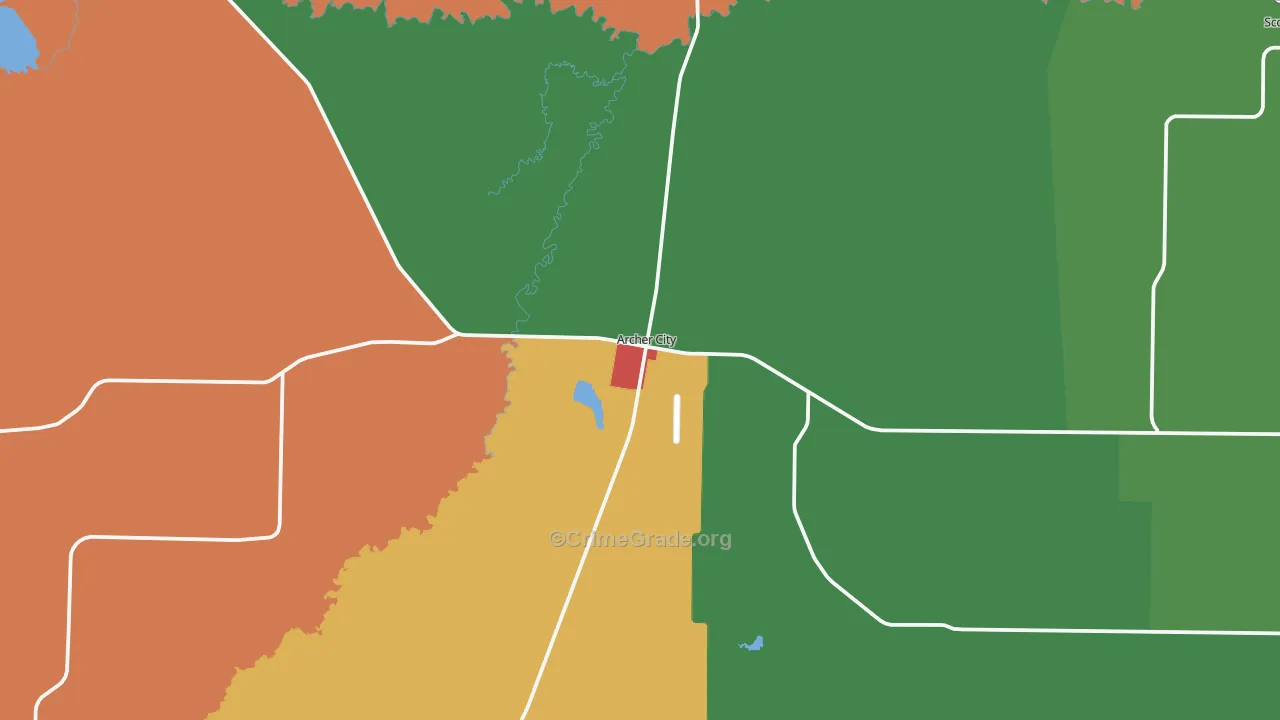 76351, TX Map of Theft Rates