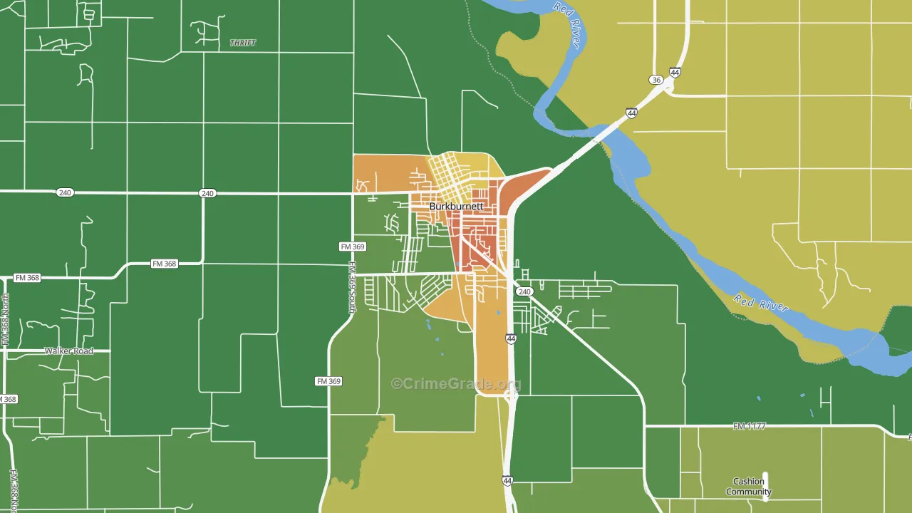 76354, TX Map of Theft Rates