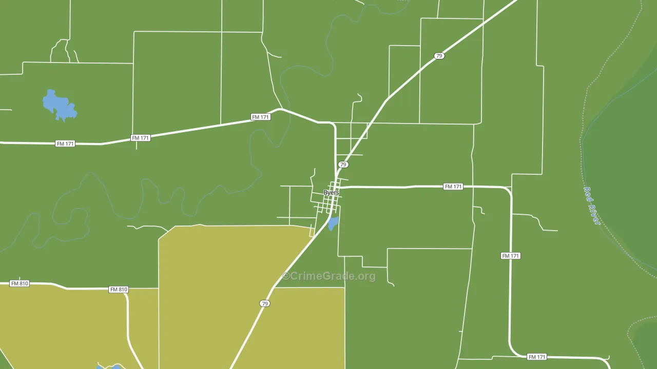 76357, TX Map of Theft Rates