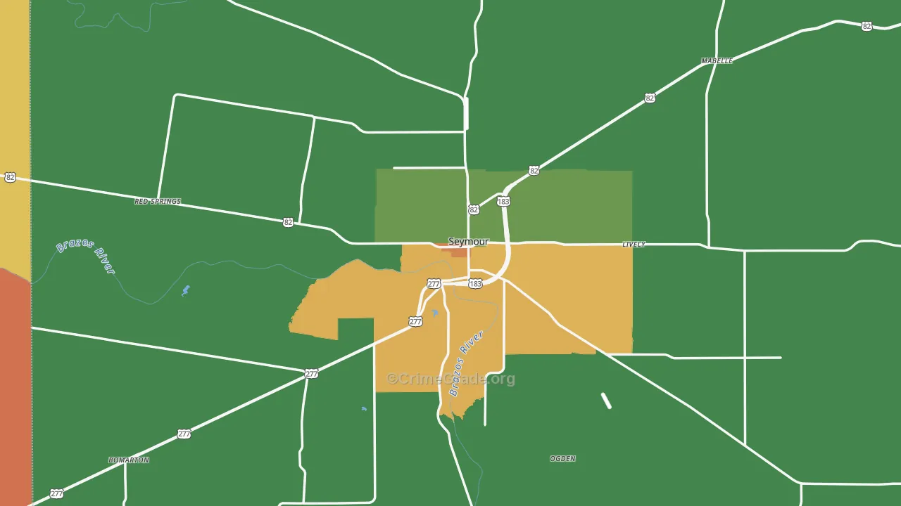76380, TX Map of Theft Rates
