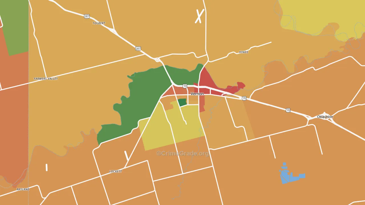 76384, TX Map of Theft Rates