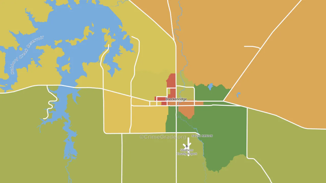 76424, TX Map of Theft Rates