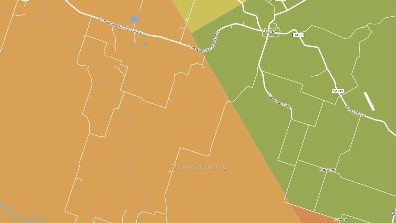 76436, TX Map of Theft Rates