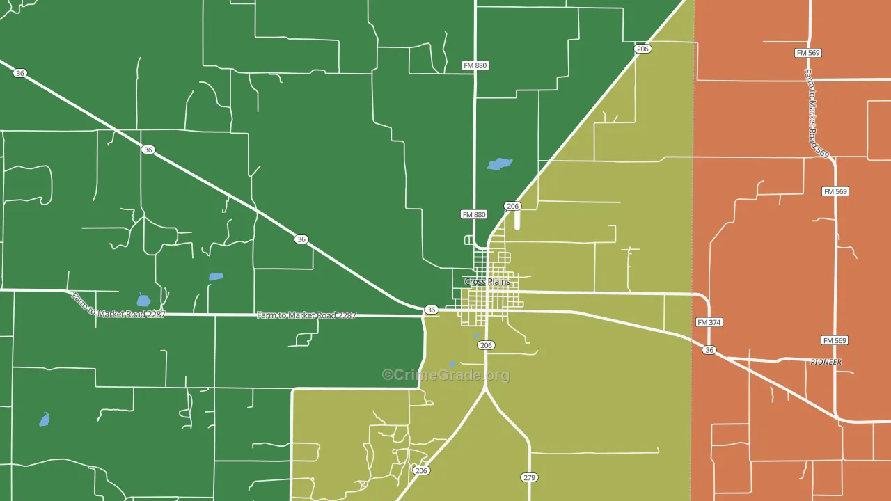76443, TX Map of Theft Rates
