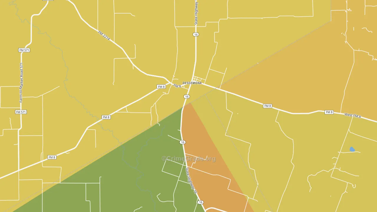 76445, TX Map of Theft Rates