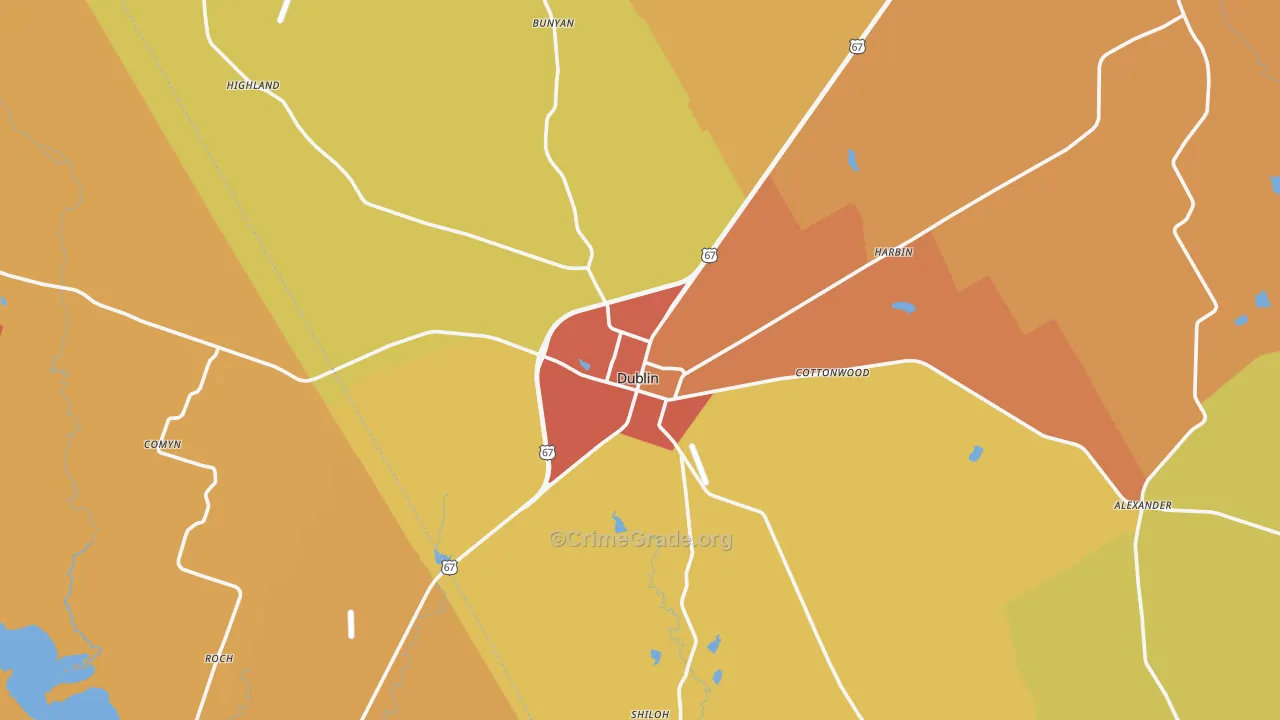 76446, TX Map of Theft Rates