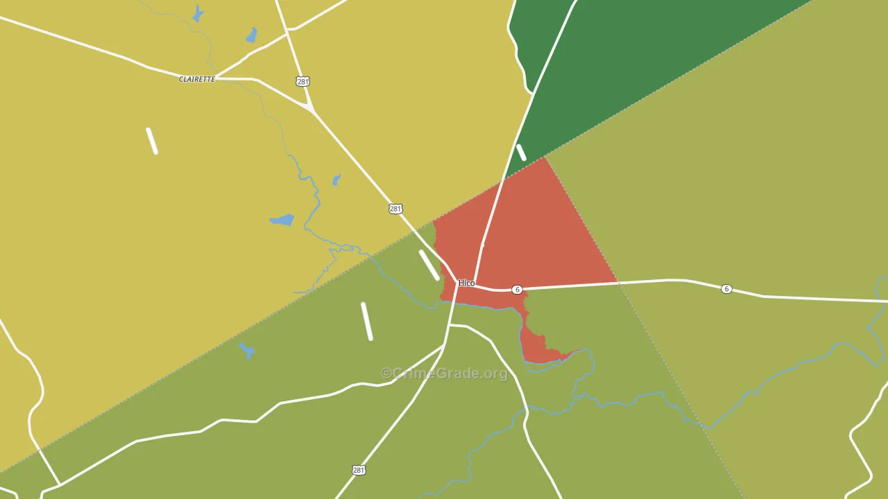 76457, TX Map of Theft Rates
