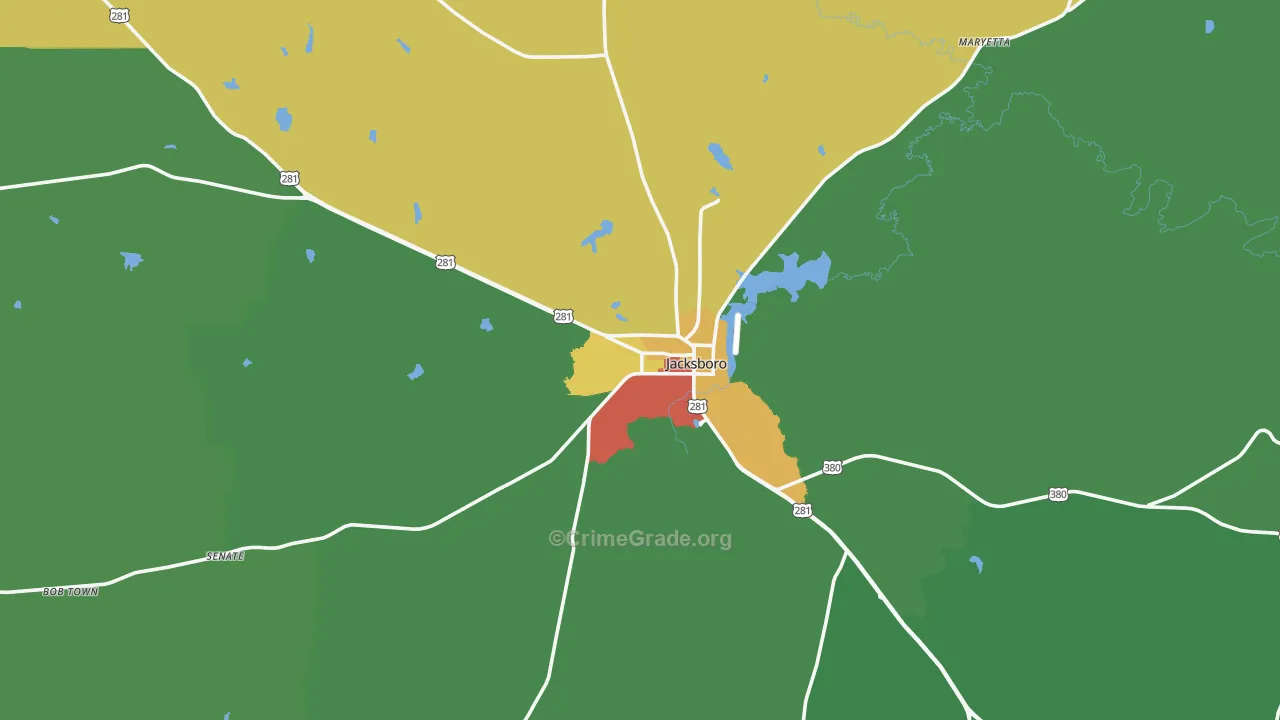 76458, TX Map of Theft Rates