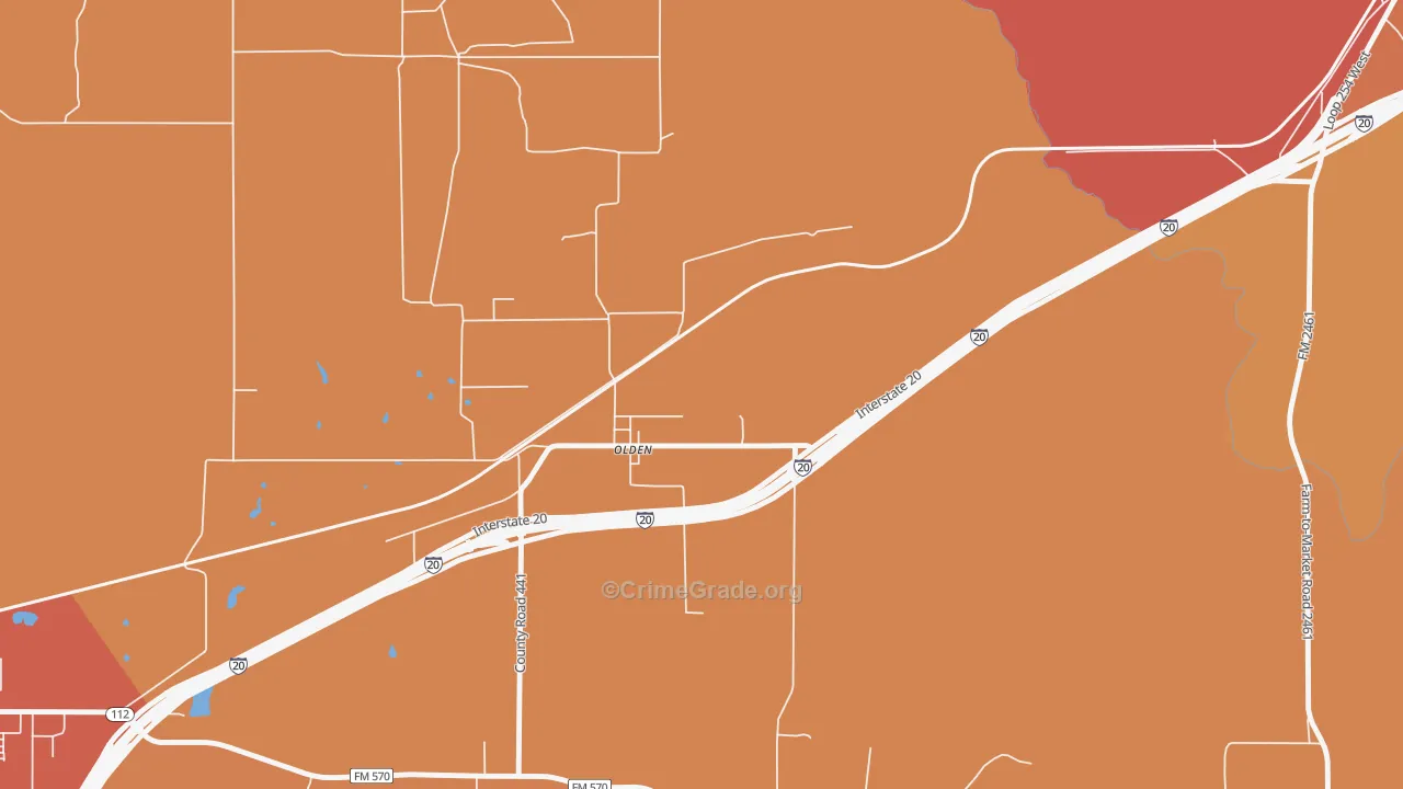 76466, TX Map of Theft Rates