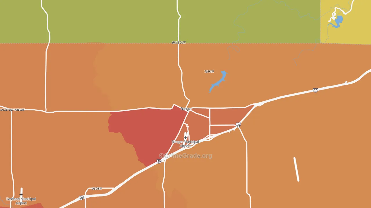 76470, TX Map of Theft Rates