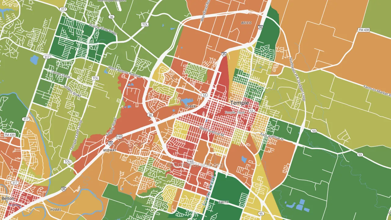 76504, TX Map of Theft Rates