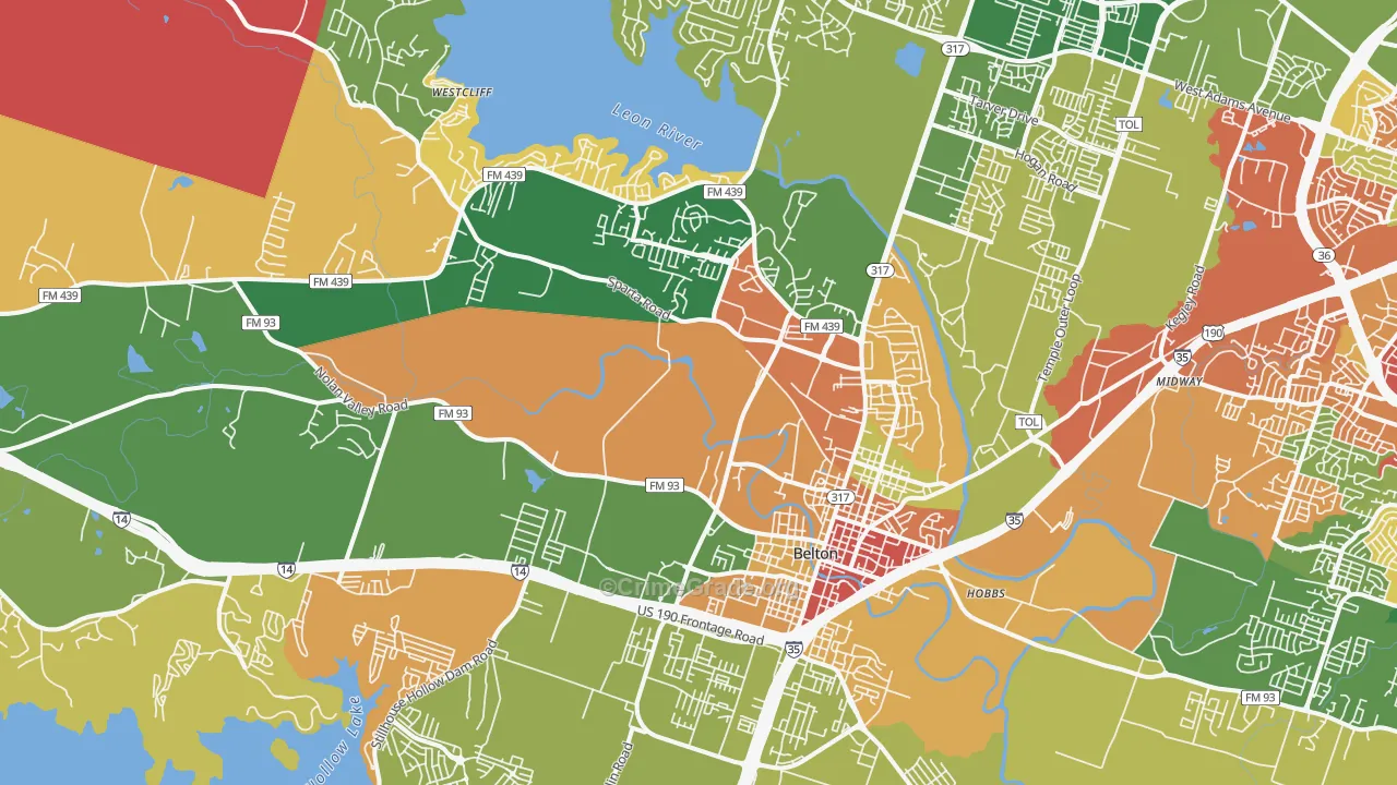 76513, TX Map of Theft Rates