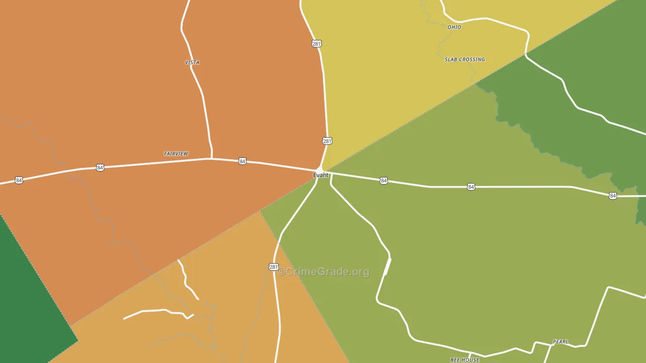 76525, TX Map of Theft Rates